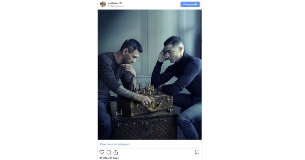 Cristiano Ronaldo post on Instagram